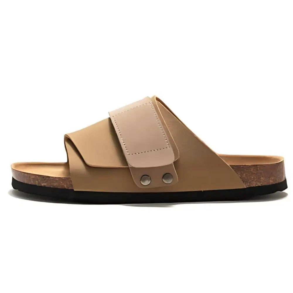 Salerno sand leather sandal with European design featuring exceptional comfort, elegant straps and premium craftsmanship for sophisticated everyday wear
