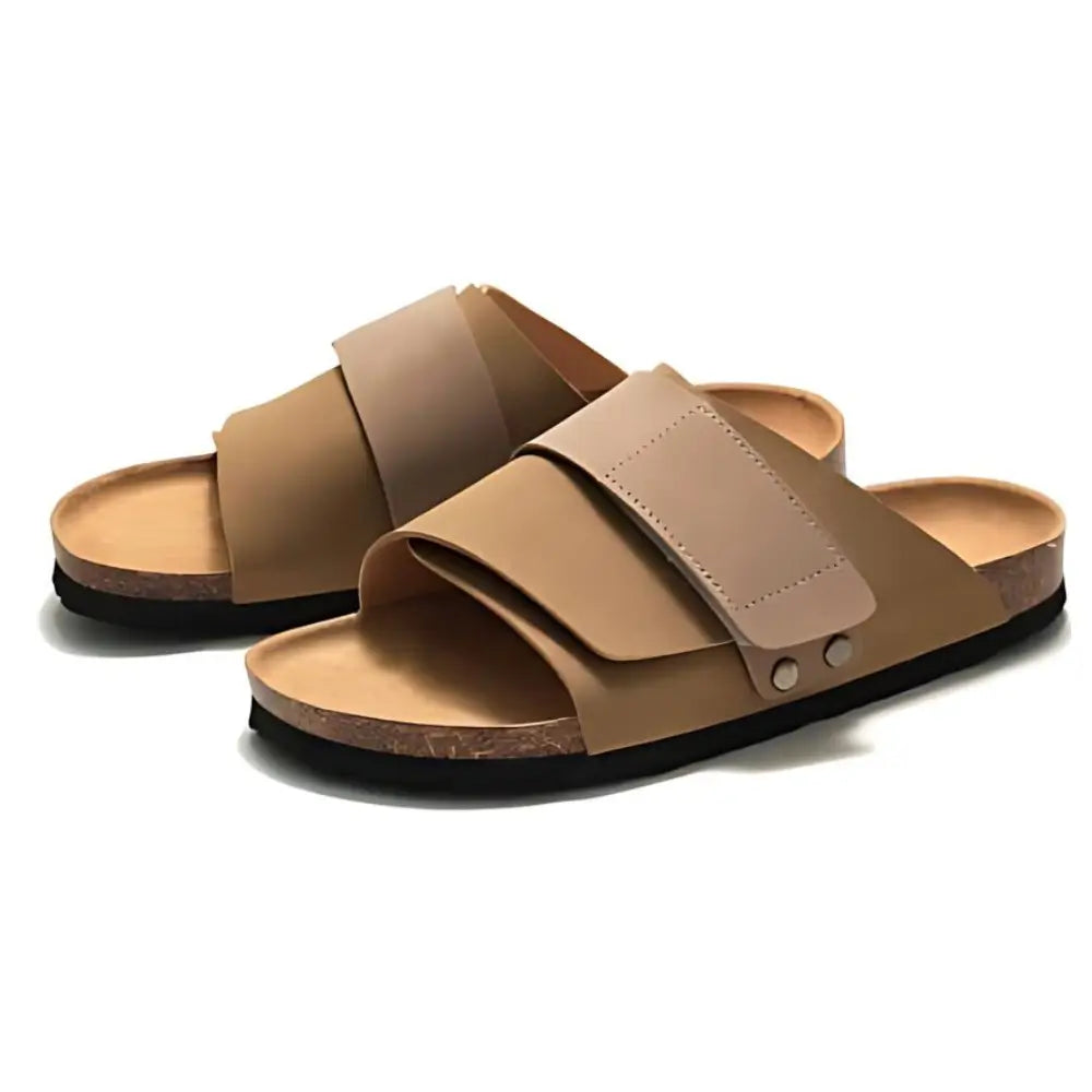 Salerno sand leather sandal with European design featuring exceptional comfort, elegant straps and premium craftsmanship for sophisticated everyday wear