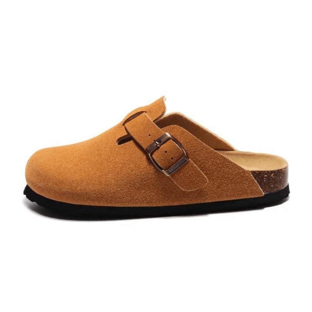 Clog caramel footwear with European design featuring exceptional comfort, versatile styling and premium craftsmanship for sophisticated everyday wear