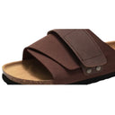 Salerno dark brown leather sandal with European design featuring exceptional comfort, elegant straps and premium craftsmanship for sophisticated everyday wear