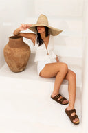 Maibulun dark brown suede sandal with European design featuring exceptional comfort, elegant straps and premium craftsmanship for sophisticated everyday wear