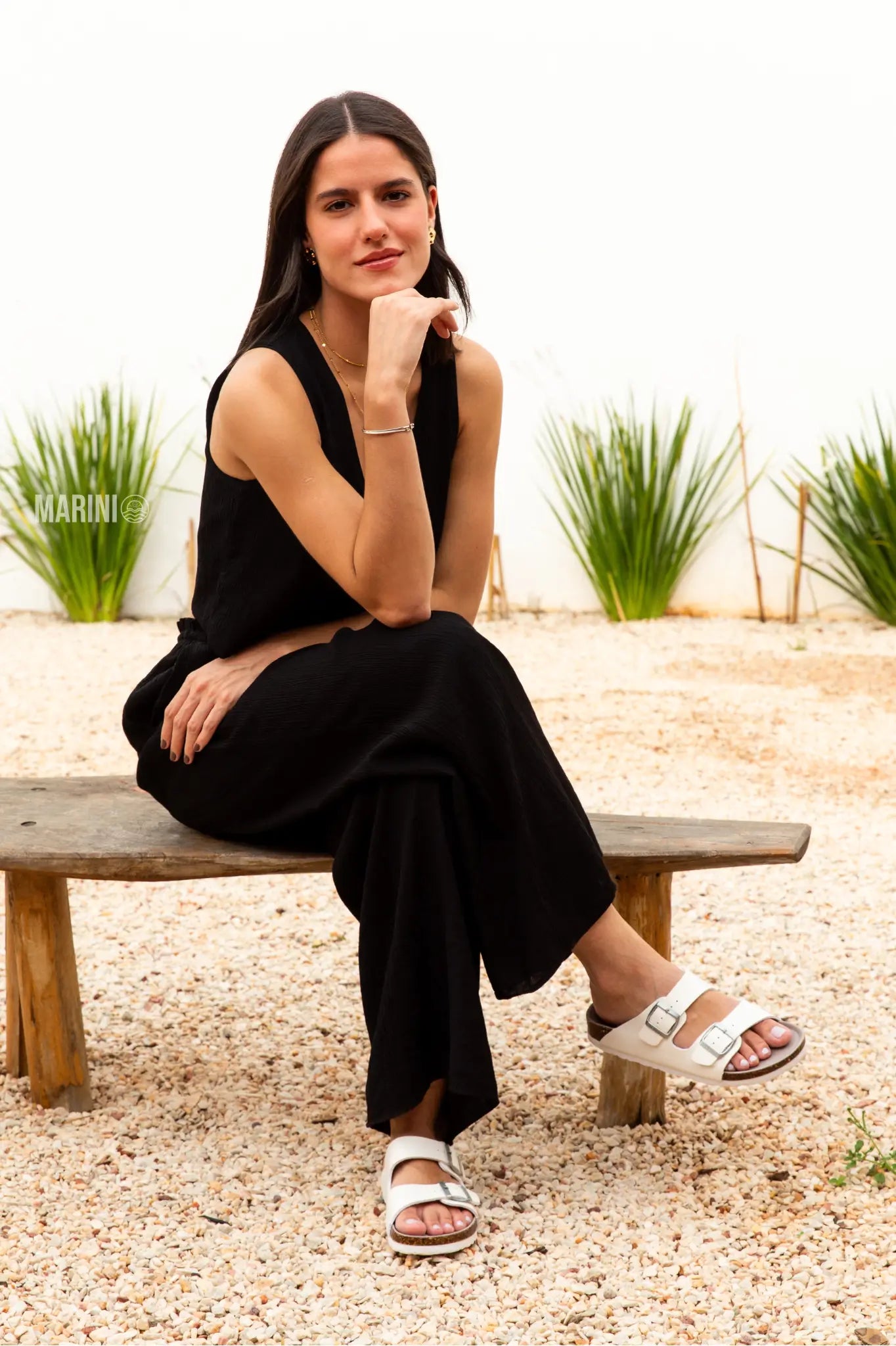 Maibulun Leather Sandal - White