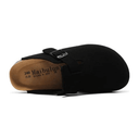 Clog black footwear with European design featuring exceptional comfort, versatile styling and premium craftsmanship for sophisticated everyday wear