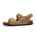 Amalfi light brown leather sandal with European design featuring exceptional comfort, elegant triple straps and premium craftsmanship for sophisticated everyday wear