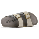 Maibulun grey and cream suede sandal with European design featuring exceptional comfort, elegant dual-tone straps and premium craftsmanship for sophisticated everyday wear