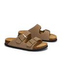 Maibulun sand suede sandal with European design featuring exceptional comfort, elegant straps and premium craftsmanship for sophisticated everyday wear