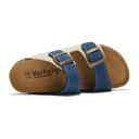 Maibulun cream and blue suede sandal with European design featuring exceptional comfort, elegant dual-tone straps and premium craftsmanship for sophisticated everyday wear
