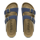 Maibulun cream and blue suede sandal with European design featuring exceptional comfort, elegant dual-tone straps and premium craftsmanship for sophisticated everyday wear