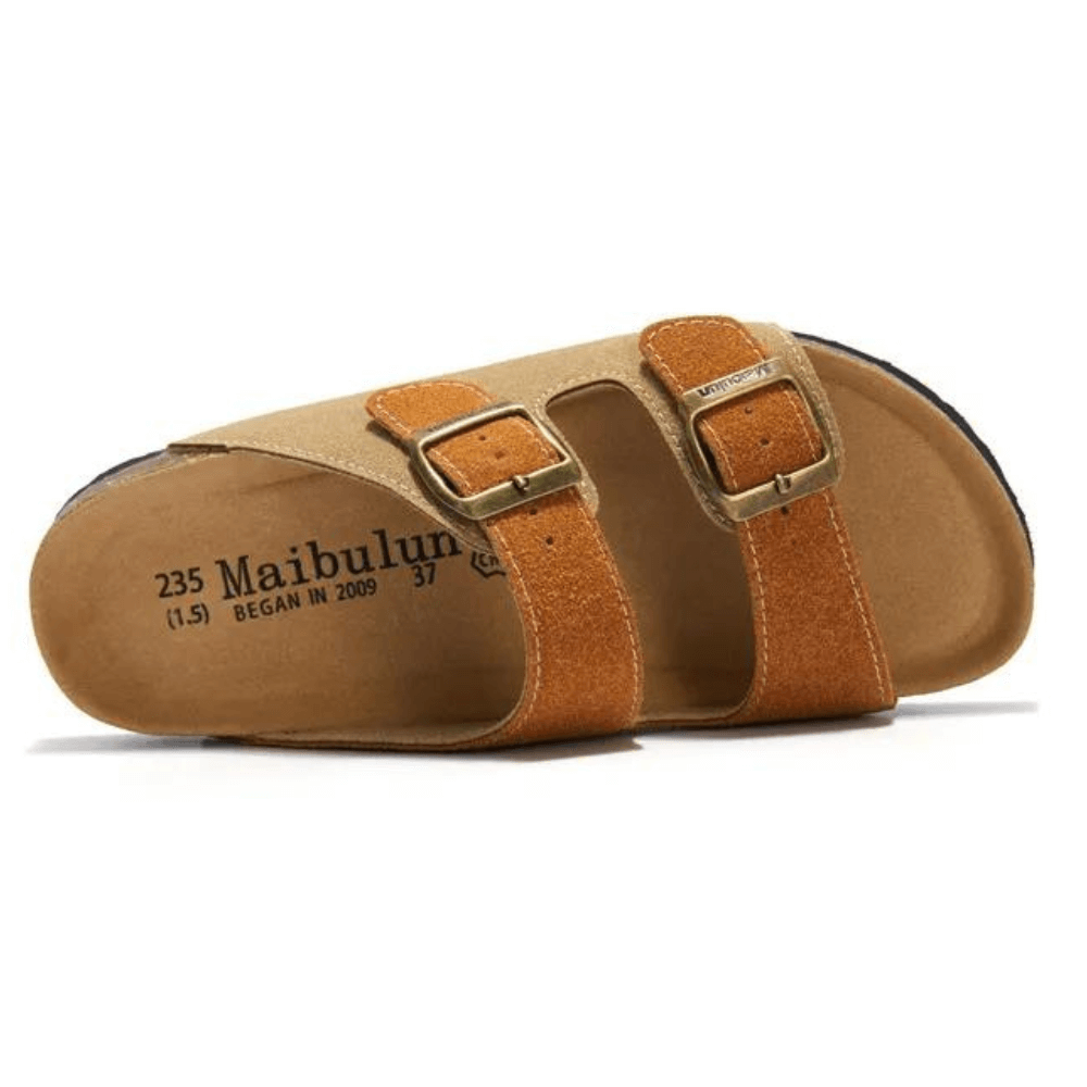 Marini Maibulun Mens Suede Sandal - Light Brown and Caramel