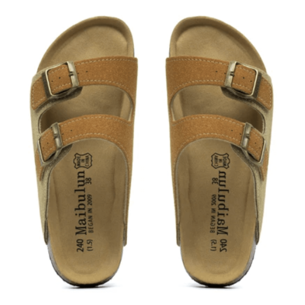 Marini Maibulun Mens Suede Sandal - Light Brown and Caramel