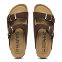 Maibulun dark brown suede sandal with European design featuring exceptional comfort, elegant straps and premium craftsmanship for sophisticated everyday wear